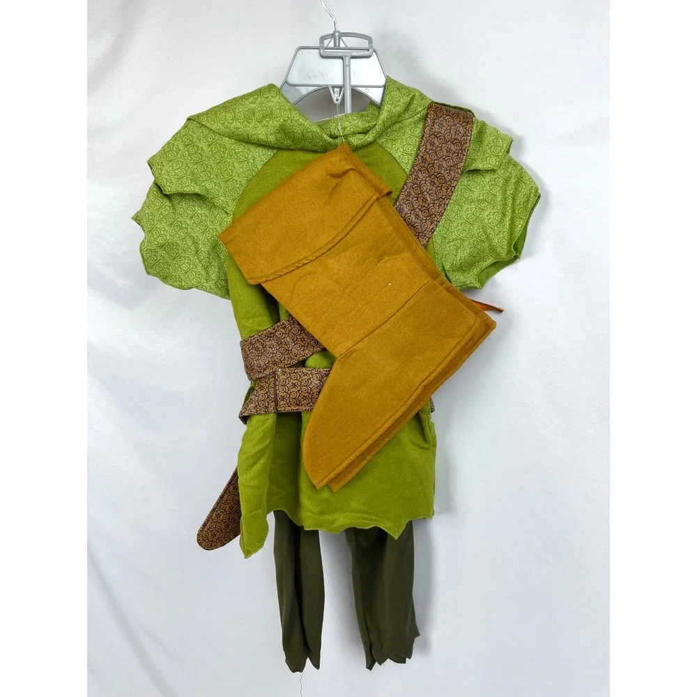 Disney Store Boys Peter Pan Green Halloween Costume Mismatched Sizes 4 5/6 READ